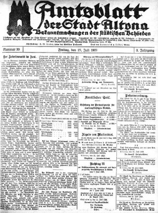 Nummer 30 : Freitag, den 27. Juli 1923