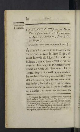 Additions au I. Memoire.