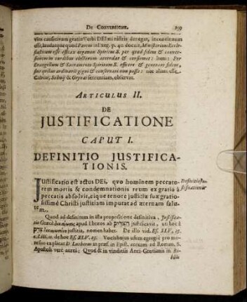 Articulus II. De Justificatione.