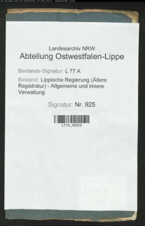 Konzessionsabgabe des Müllers Brand zu Schwalenberg
