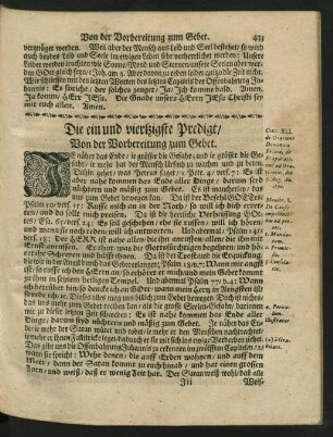 Die ein und viertzigste Predigt/ Von der Vorbereitung zum Gebet. - Die funfftzigste Predigt/ Von der Erlösung aus allem Ubel/ aus der siebenden Bitte.