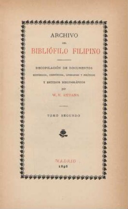2.1896: Archivo del bibliófilo filipino