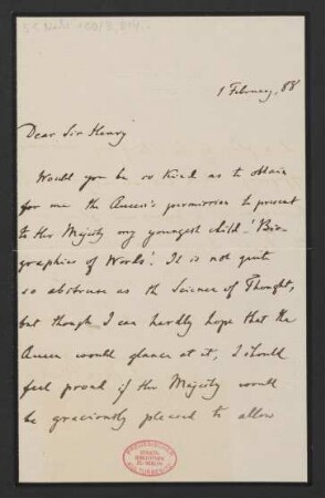 Brief an Henry Frederick Ponsonby : 01.02.1888