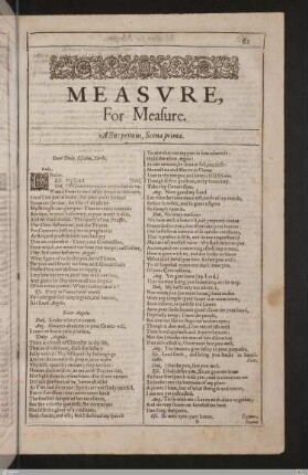 Measvre for measure
