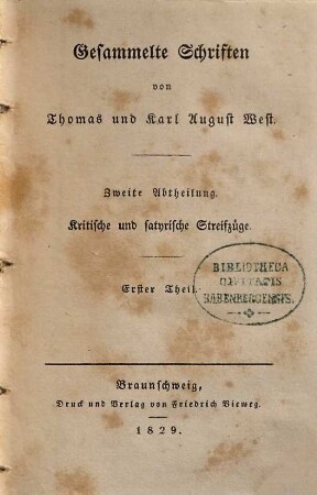 Gesammelte Schriften. 2,1, Kritische und satyrische Streifzüge im Gebiete der Literatur und des Theaters ; T. 1