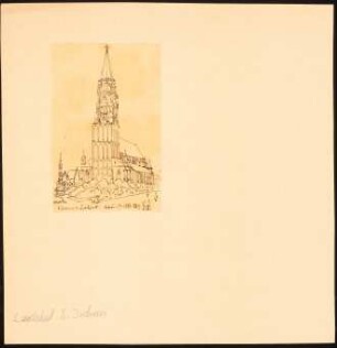 St. Jodocus, Landshut: Durchzeichnung: Perspektivische Ansicht, nach: Über Land und Meer, 1875, S. 584