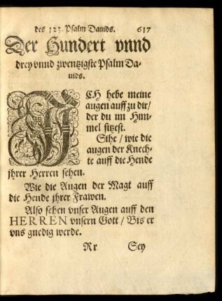Der Hundert unnd drey unnd zwentzigste Psalm Davids.
