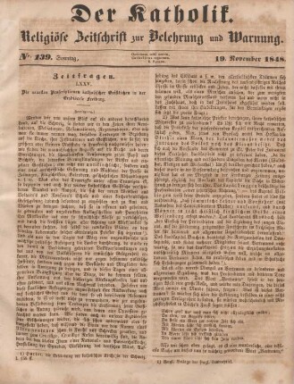 557-559 Zeitfragen : LXXV. Die neuesten Proscriptionen katholischer Geistlichen in der Erzdiöcese Freiburg (Fortsetzung)