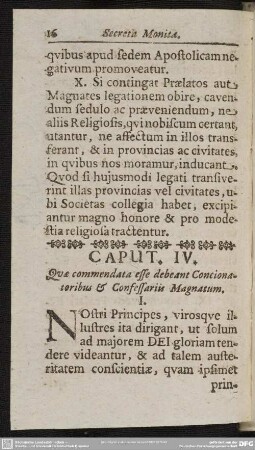 Caput. IV. Quae commendata esse debeant Concionatoribus & Confessariis Magnatum
