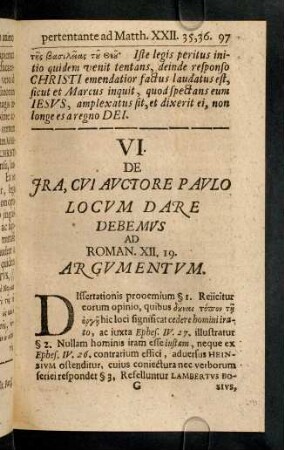 97-98, Dissertationis prooemium § 1. Reiicitur eorum ...