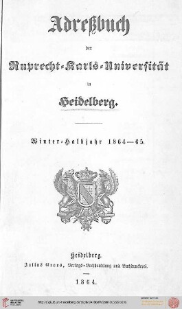 Wintersemester 1864/1865
