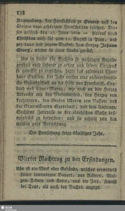 Vierter Nachtrag zu den Erfindungen