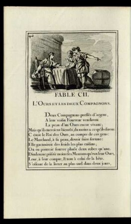 Fable CII. L'Ours Et Les Deux Compagnons.