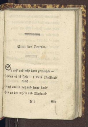 Statt der Vorrede