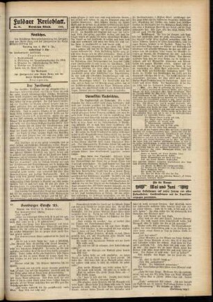 Zweite Ausgabe vom Mittwoch, den 01. Mai 1912.