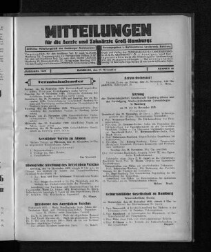 Jahrgang 1929, Hamburg, den 17. November, Nummer 46