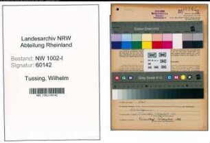 Entnazifizierung Wilhelm Tussing, geb. 14.03.1913 (Techniker)