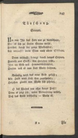 Täuschung. Sonnett