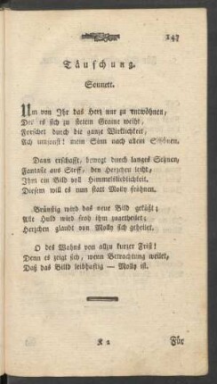 Täuschung. Sonnett