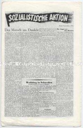 Sozialdemokratisches Exil-Blatt "Sozialistische Aktion" u.a. zum Reichsparteitag der NSDAP in Nürnberg 1934
