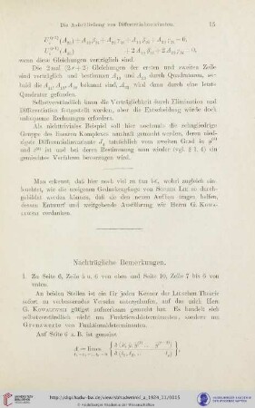 Nachträgliche Bemerkungen