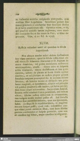 XLVIII. Epistola cuiusdam amici ad quendam in schola Argentinensi