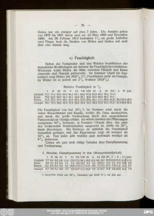 e) Feuchtigkeit.