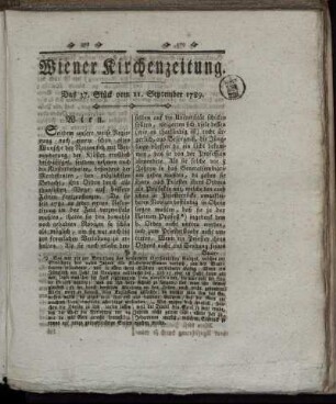 Das 37. Stück vom 11. September 1789.