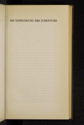 Die Erneuerung des Judentums