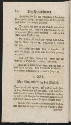 §. XVI. Von Verzauberung des Viehes.