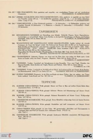 Tapisserien (Nr. 365-369)