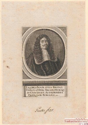 Jacob Pancratius Bruno, Professor der Medizin in Altdorf
