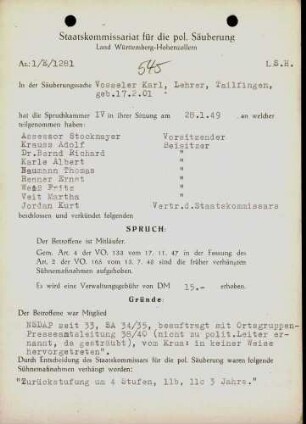 Vosseler, Karl