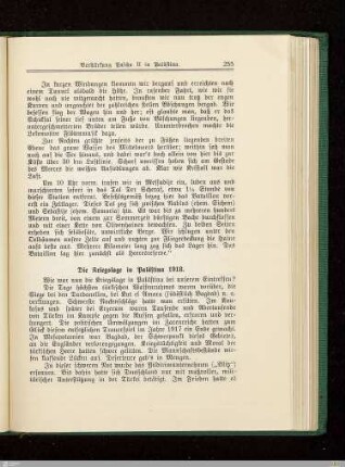 Die Kriegslage in Palästina 1918