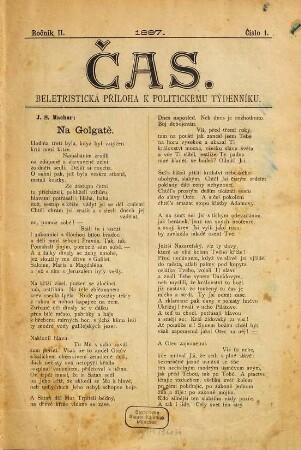 Čas. Beletristická přiloha k politickému týdenníku : list věnovaný veřrejným otázkám. 2. 1897