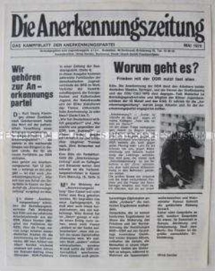 Mitteilungsblatt der Befürworter der Anerkennung der DDR durch die Regierung der Bundesrepublik