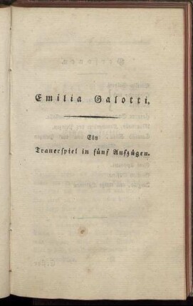 Emilia Galotti : Ein Trauerspiel in fünf Aufzügen.