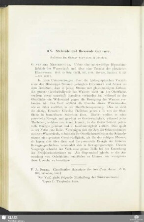 3 N. Stehende und fliessende Gewässer