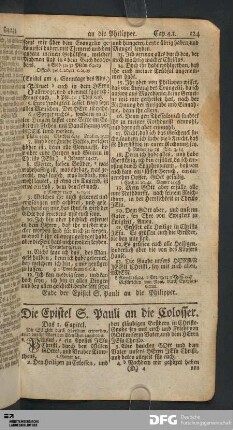 Die Epistel S. Pauli an die Colosser.