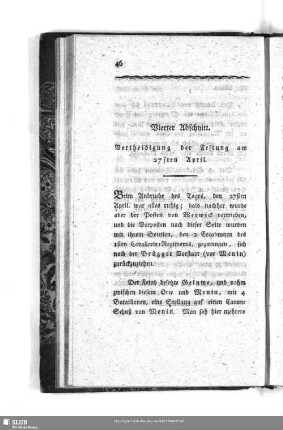 Vierter Abschnitt. Vertheidigung der Festung am 27sten April