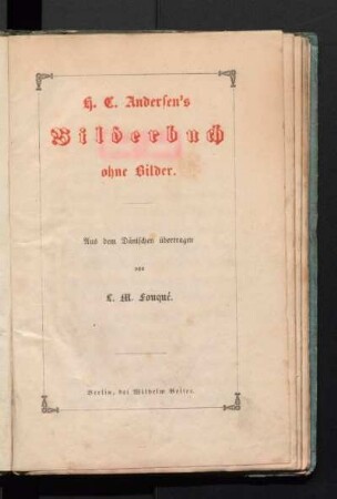 H.C. Andersen's Bilderbuch ohne Bilder