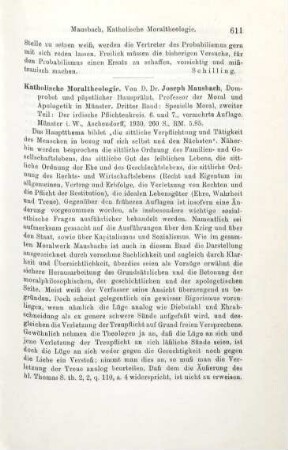 611-612 [Rezension] Mausbach, Joseph, Der irdische Pflichtenkreis