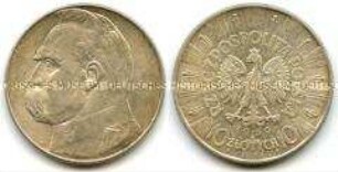 Polen, 10 Zlotych Jozef Pilsudski