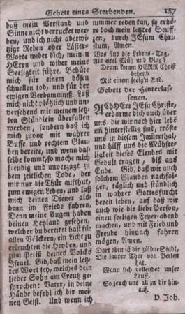 Gebete der Hinterlassenen.