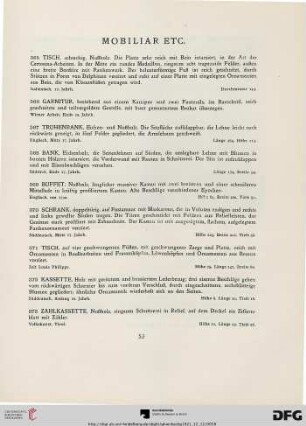 Mobiliar etc. (Nr. 365-410)