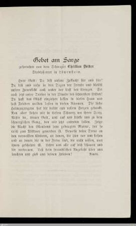 Gebet am Sarge