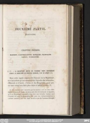 Chapitre Premier. Maures; Carthaginois; Romains; Vandales. Grecs; Wisigoths.