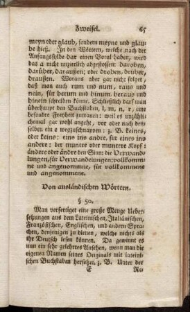 Von ausländischen Wörtern. §. 50. - §. 53.