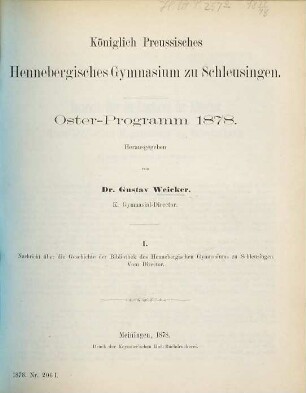 Oster-Programm, 1877/78