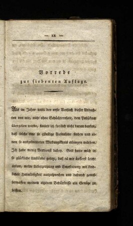Vorrede zur siebenten Auflage.